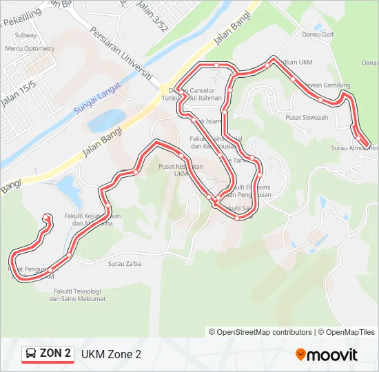 ZON 2 Bus Line Map