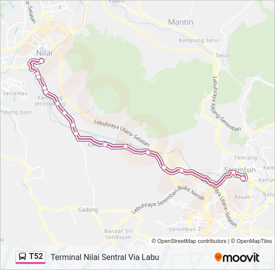 T52 Bus Line Map