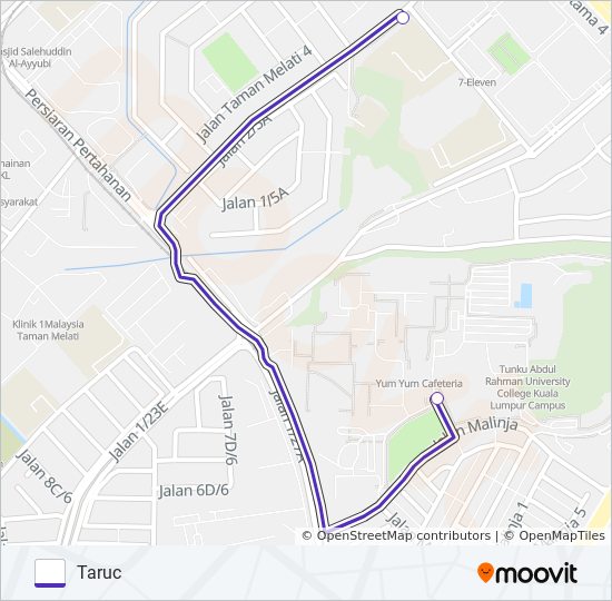 Peta Laluan bas TARUCMU