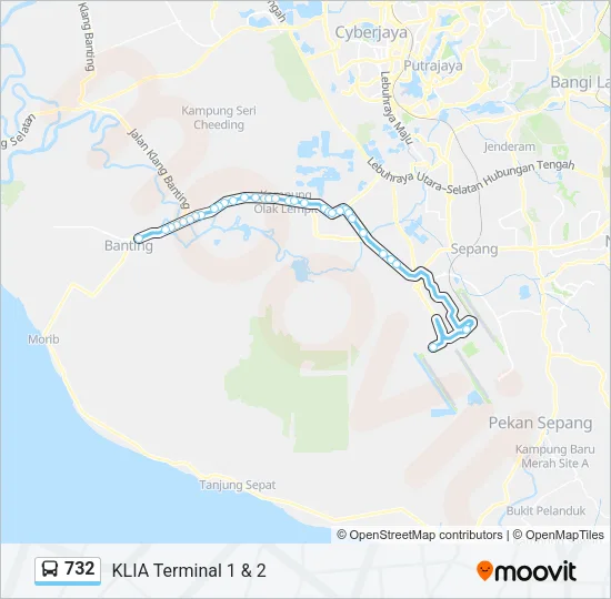 732 Bus Line Map