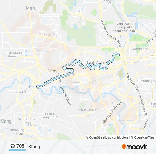 705 Bus Line Map