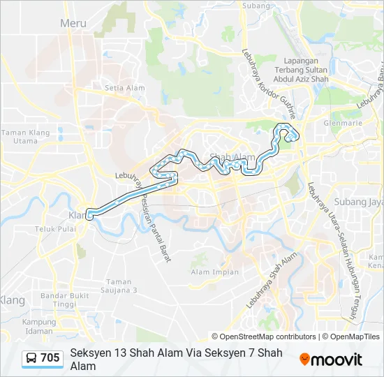 705 Bus Line Map