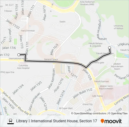 ���� ROUTE D Bus Line Map