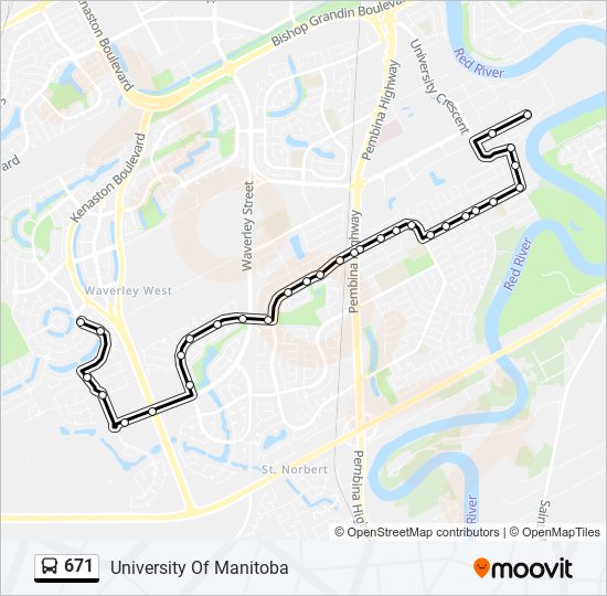 671 bus Line Map