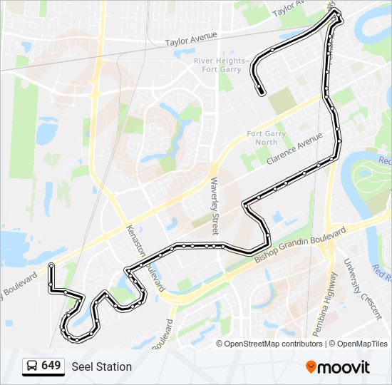 649 bus Line Map