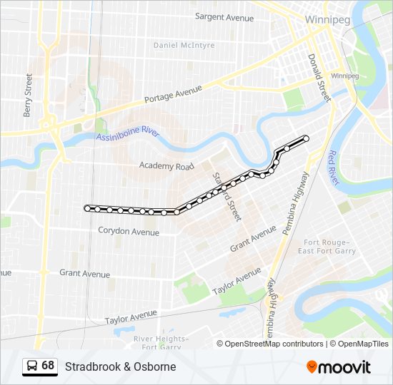 68 bus Line Map