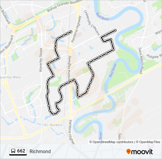 662 bus Line Map