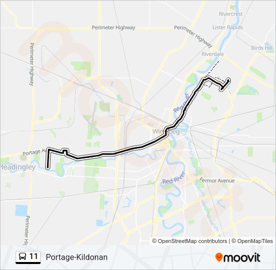 11 bus Line Map