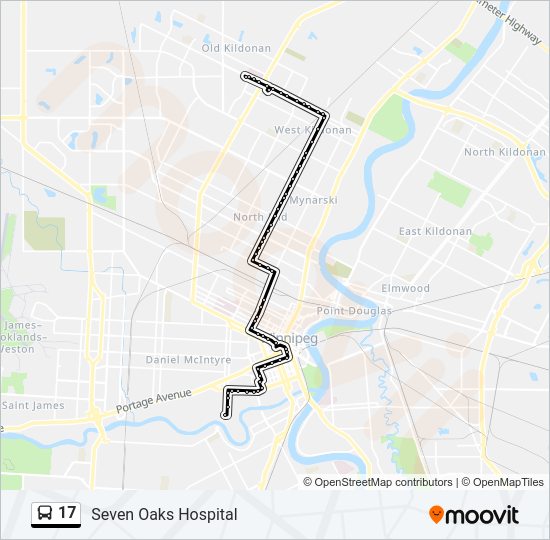 17 bus Line Map