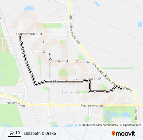 19 bus Line Map