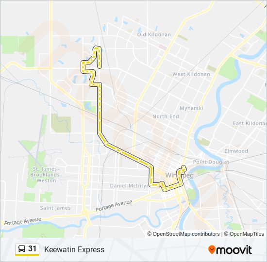 Plan de la ligne 31 de bus