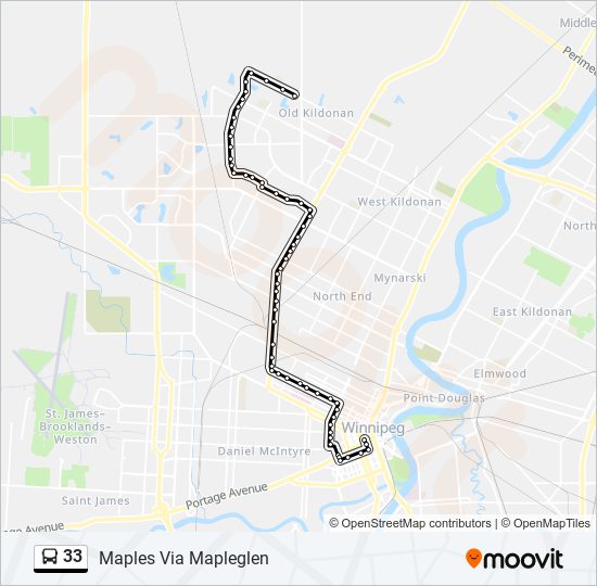 33 bus Line Map