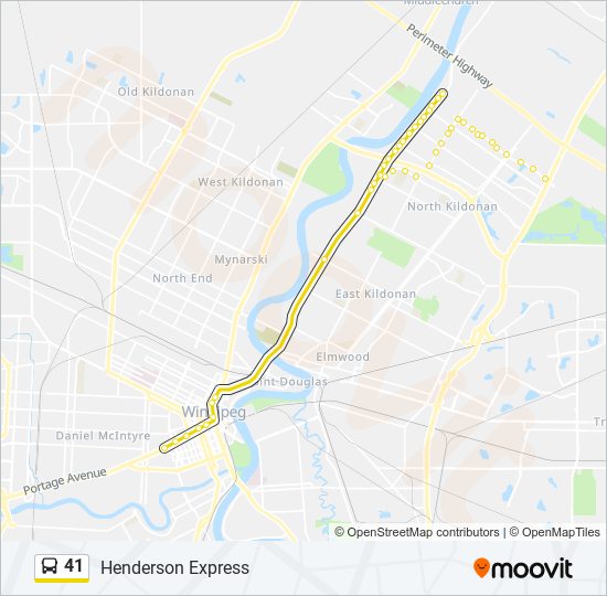 41 bus Line Map