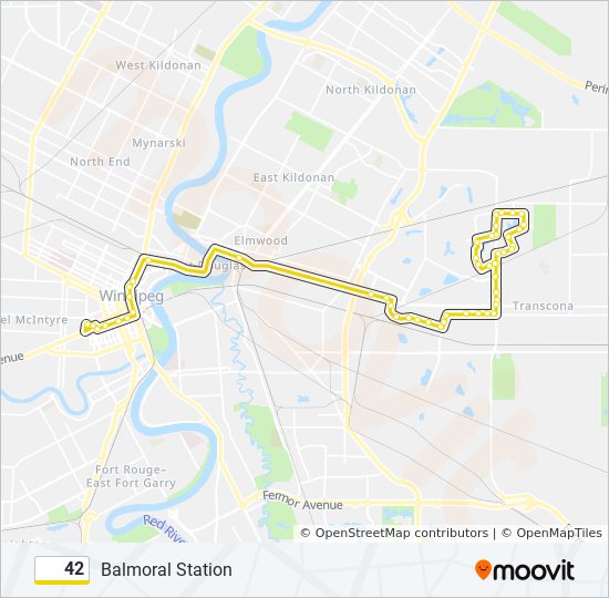 Plan de la ligne 42 de bus