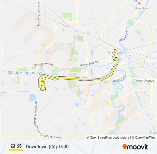 65 bus Line Map