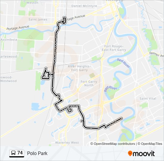 74 bus Line Map