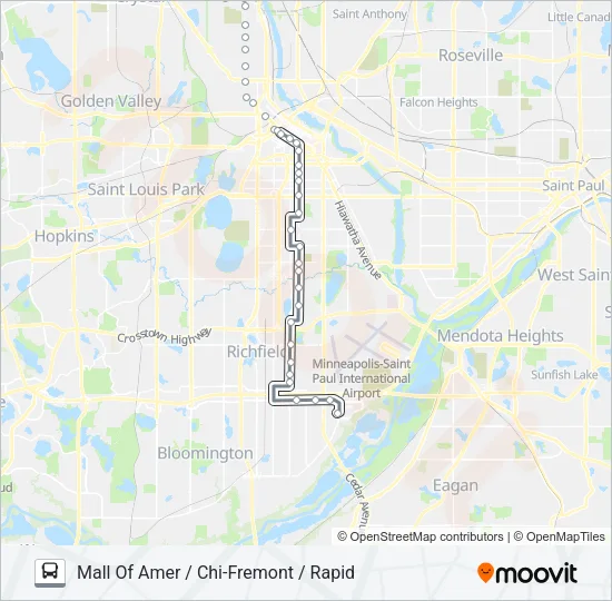 METRO D LINE Bus Line Map
