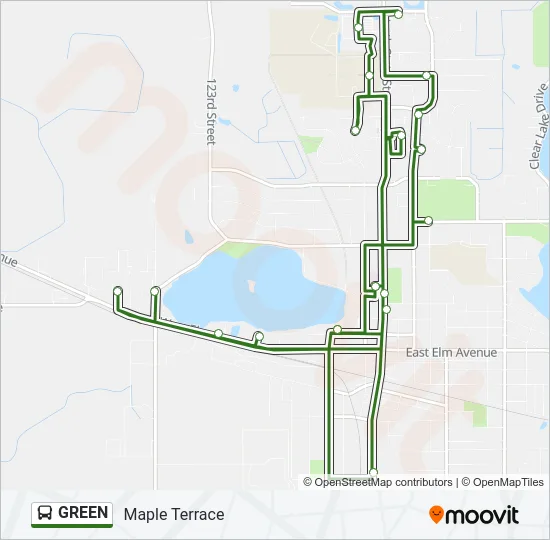 GREEN Bus Line Map