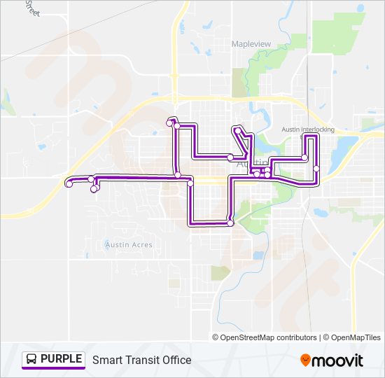 Mapa de PURPLE de autobús