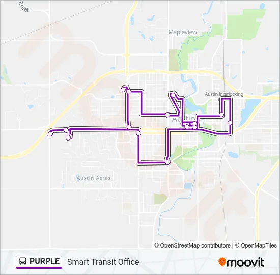 PURPLE Bus Line Map