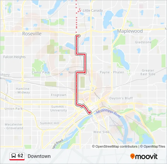 62 Bus Line Map