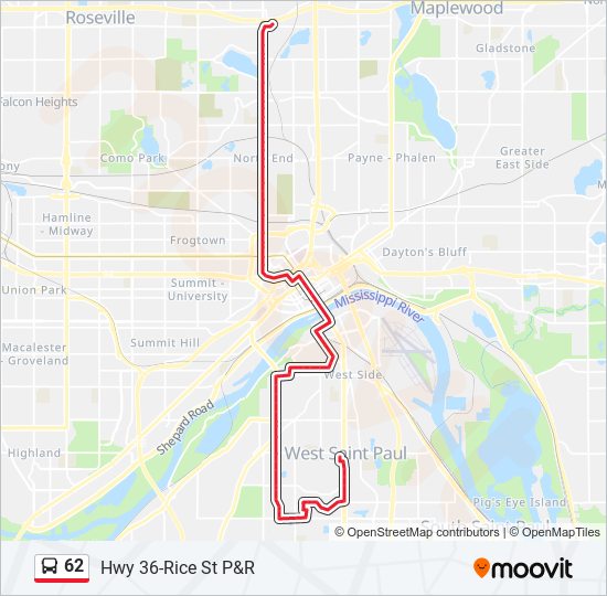 Mapa de 62 de autobús