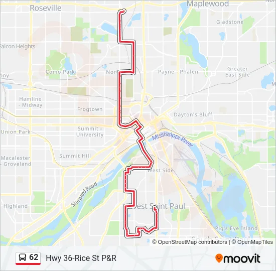 62 Bus Line Map