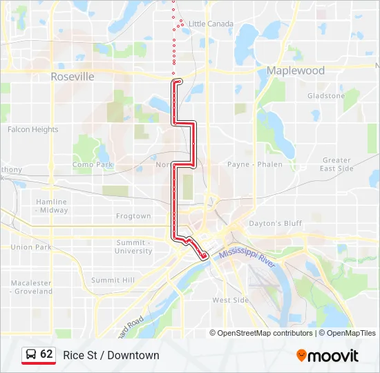 62 Bus Line Map