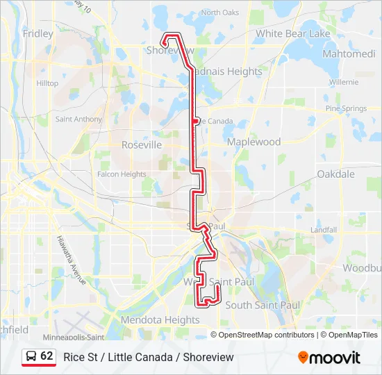 62 Bus Line Map