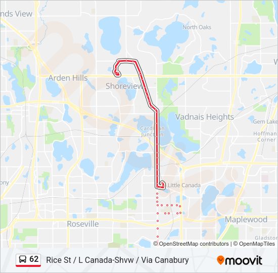 62 Bus Line Map