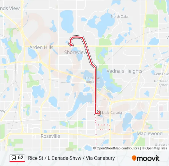 62 Bus Line Map