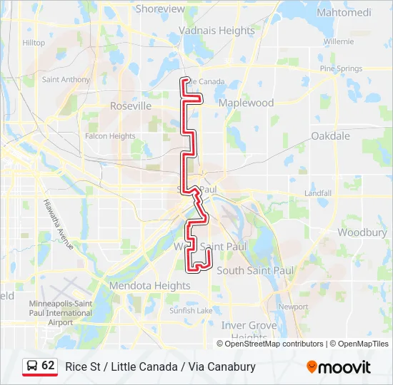 62 Bus Line Map