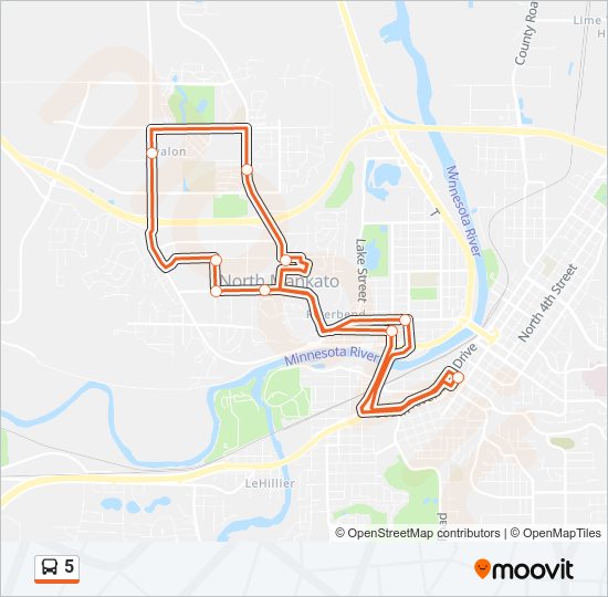 5 bus Line Map