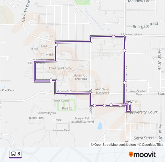 8 Bus Line Map