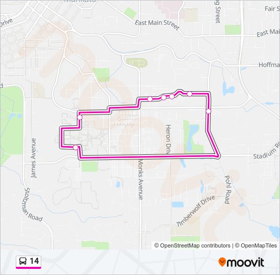 Mapa de 14 de autobús