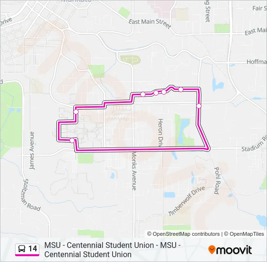 14 Bus Line Map