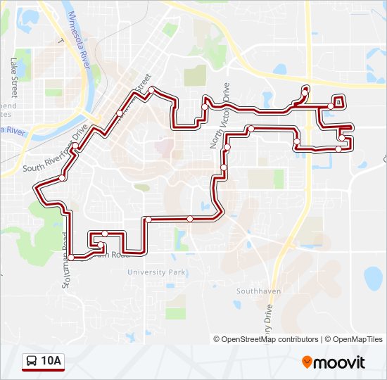 Mapa de 10A de autobús