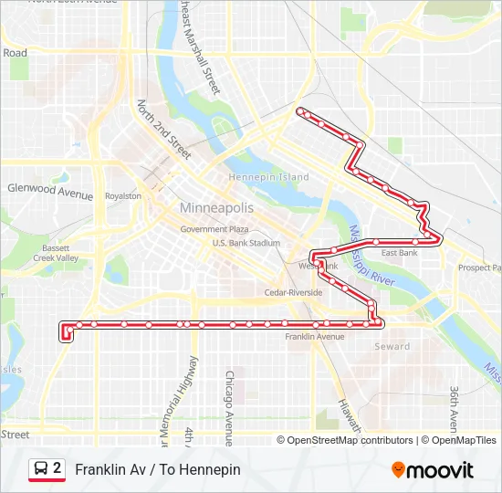2 Bus Line Map