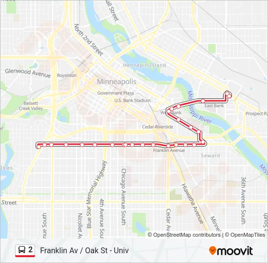 2 Bus Line Map
