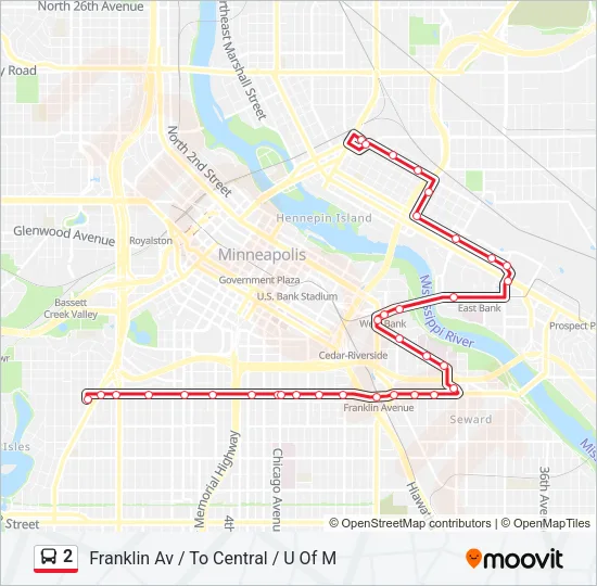 2 Bus Line Map