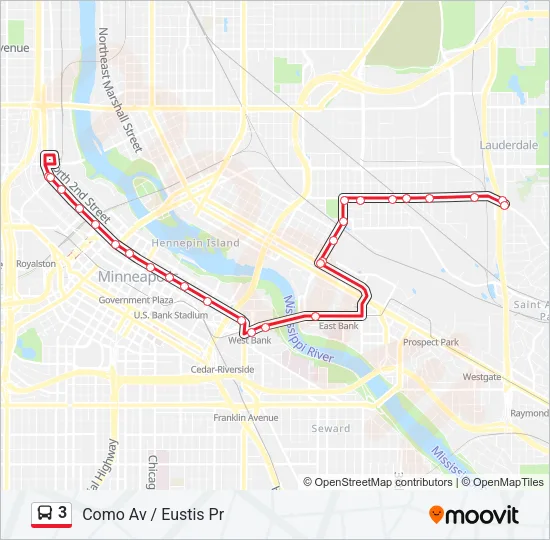 3 Bus Line Map