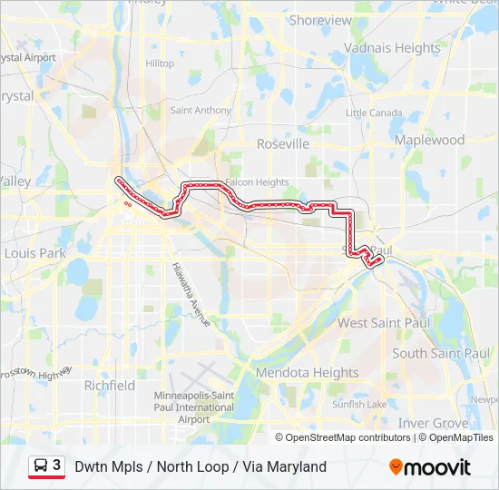 3 Bus Line Map