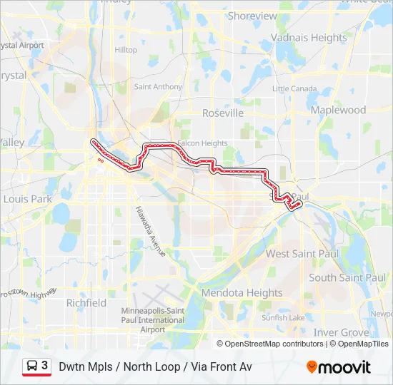 3 Bus Line Map