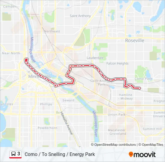 3 Bus Line Map