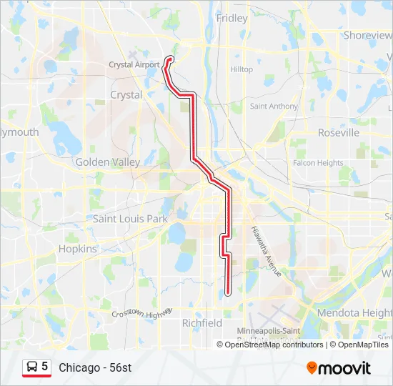 5 Bus Line Map