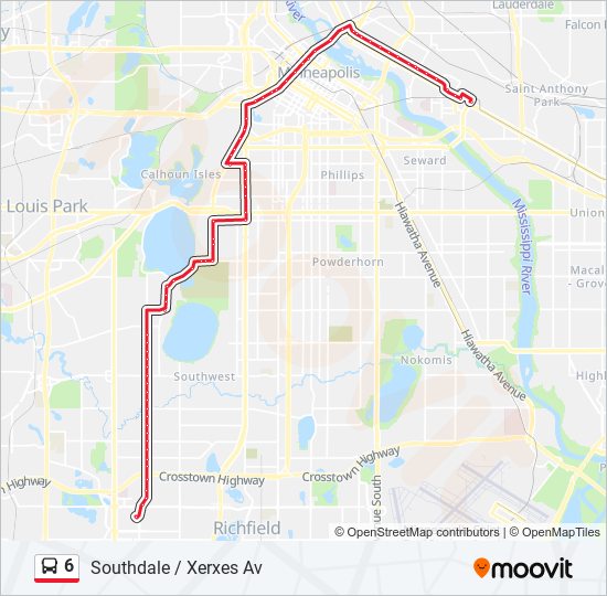 6 bus Line Map