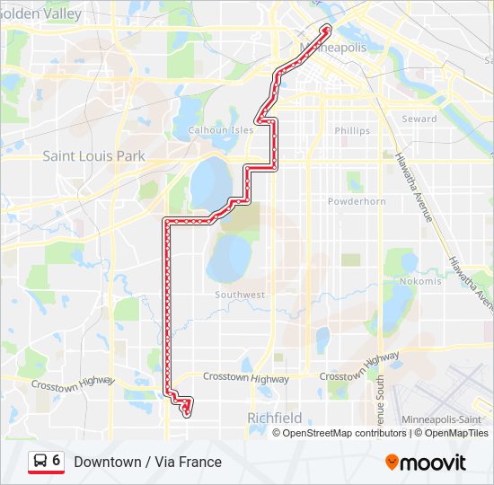 6 bus Line Map