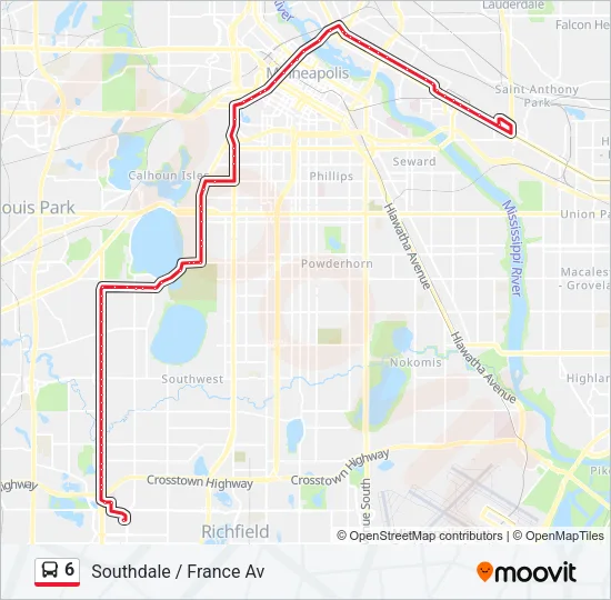 6 Bus Line Map