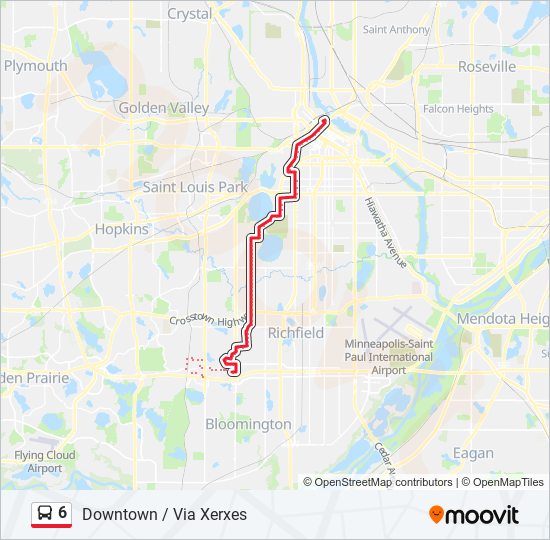 6 bus Line Map