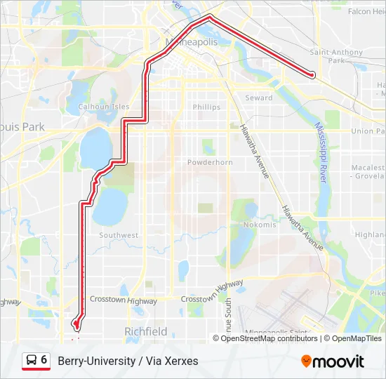 6 Bus Line Map
